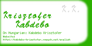 krisztofer kabdebo business card